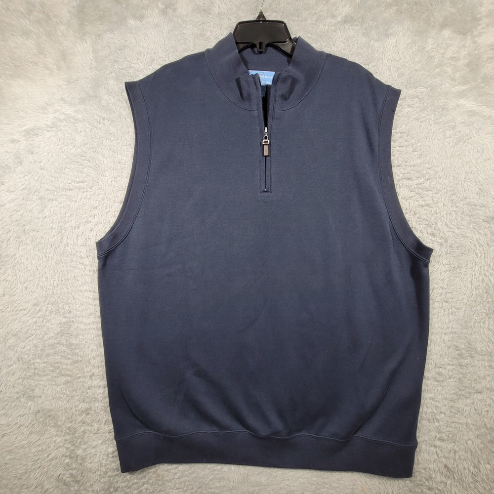 Fairway & Greene Vest Mens XXL Blue 1/4 Zip Pima Cotton Pureformance